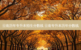 云南历年专升本招生分数线 云南专升本历年分数线