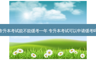 专升本考试能不能缓考一年 专升本考试可以申请缓考吗