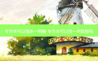 专升本可以报本一吗嘛 专升本可以报一本院校吗
