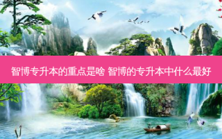 智博专升本的重点是啥 智博的专升本中什么 *** 好