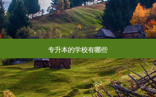 专升本的学校有哪些
