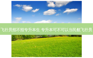 飞行员招不招专升本生 专升本可不可以当民航飞行员