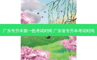 广东专升本之一批考试时间 广东省专升本考试时间