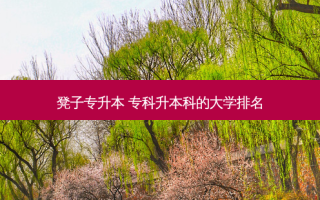 凳子专升本 专科升本科的大学排名