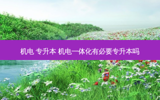 机电 专升本 机电一体化有必要专升本吗