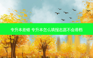专升本差错 专升本怎么填报志愿不会滑档