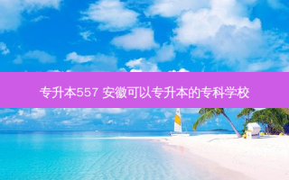 专升本557 安徽可以专升本的专科学校