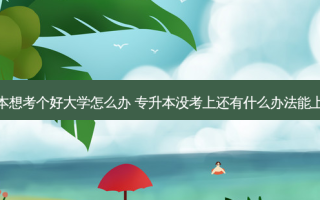 专升本想考个好大学怎么办 专升本没考上还有什么办法能上大学