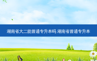 湖南省大二能普通专升本吗 湖南省普通专升本
