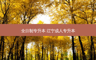 全日制专升本 江宁成人专升本