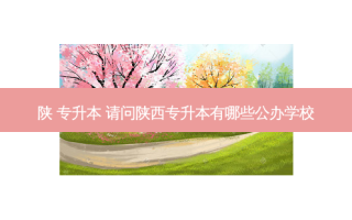 陕 专升本 请问陕西专升本有哪些公办学校