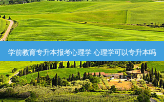 学前教育专升本报考心理学 心理学可以专升本吗