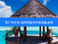 李广专升本 宿州学院专升本录取名单