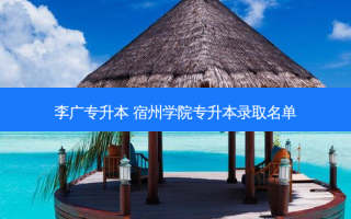 李广专升本 宿州学院专升本录取名单