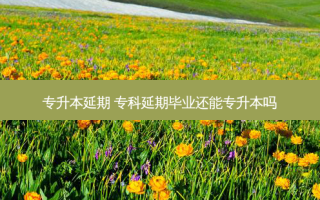 专升本延期 专科延期毕业还能专升本吗