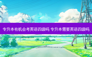 专升本有机会考英语四级吗 专升本需要英语四级吗