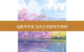 边防专升本 定向士官能专升本吗