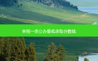 单招一类公办 *** 低录取分数线