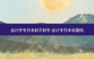 会计学专升本好不好学 会计专升本容易吗