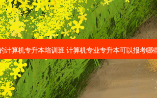 知名的计算机专升本培训班 计算机专业专升本可以报考哪些大学