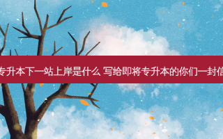 专升本下一站上岸是什么 写给即将专升本的你们一封信