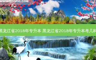 黑龙江省2018年专升本 黑龙江省2018年专升本考几科