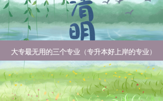 大专 *** 无用的三个专业（专升本好上岸的专业）