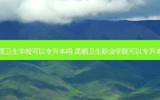 大理卫生学校可以专升本吗 昆明卫生职业学院可以专升本吗