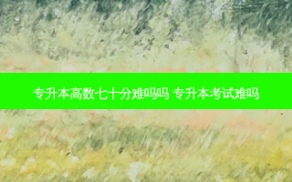 专升本高数七十分难吗吗 专升本考试难吗
