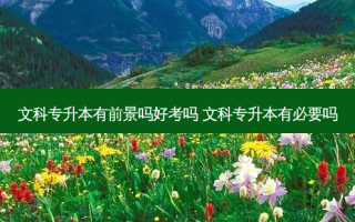 文科专升本有前景吗好考吗 文科专升本有必要吗