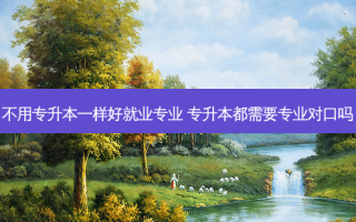 不用专升本一样好就业专业 专升本都需要专业对口吗