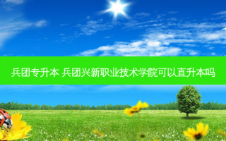 兵团专升本 兵团兴新职业技术学院可以直升本吗