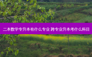 二本数学专升本有什么专业 跨专业升本考什么科目