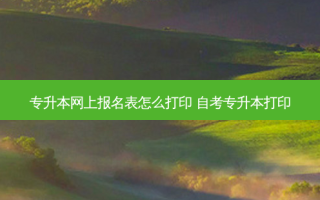 专升本网上报名表怎么打印 自考专升本打印