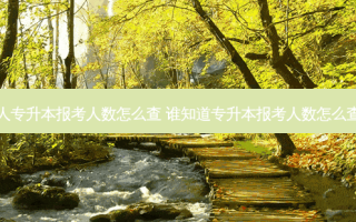 成人专升本报考人数怎么查 谁知道专升本报考人数怎么查询