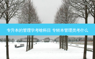 专升本的管理学考啥科目 专转本管理类考什么