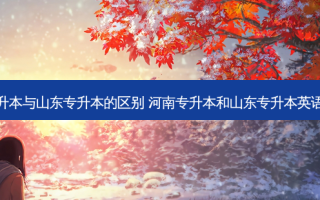 河南专升本与山东专升本的区别 河南专升本和山东专升本英语一样吗