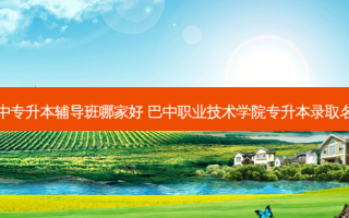 巴中专升本辅导班哪家好 巴中职业技术学院专升本录取名单