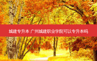 城建专升本 广州城建职业学院可以专升本吗