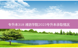 专升本318 潍坊学院2023专升本录取情况