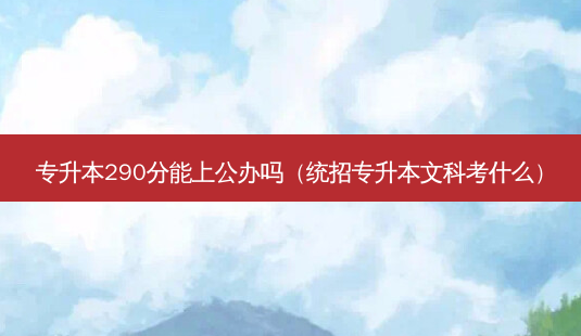 专升本290分能上公办吗（统招专升本文科考什么）-第1张图片-汇成专升本网