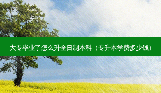 大专毕业了怎么升全日制本科(专升本学费多少钱)-第1张图片-天智网 大专毕业了怎么升全日制本科(专升本学费多少钱)-第1张图片-天智网