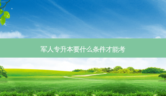 军人专升本要什么条件才能考-第1张图片-天智网 军人专升本要什么条件才能考-第1张图片-天智网