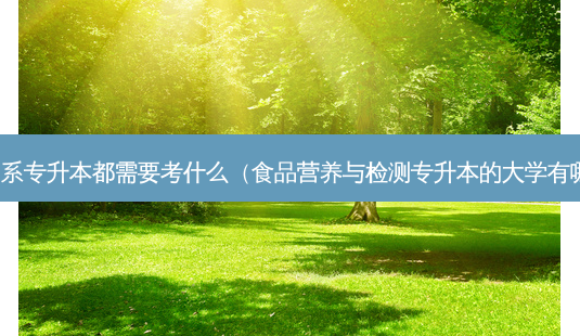 食品系专升本都需要考什么(食品营养与检测专升本的大学有哪些)-第1张图片-天智网 食品系专升本都需要考什么(食品营养与检测专升本的大学有哪些)-第1张图片-天智网