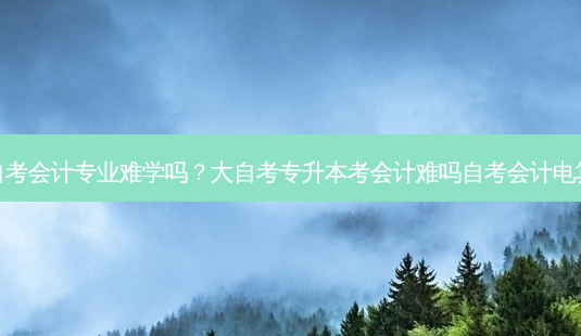 专升本自考会计专业难学吗?大自考专升本考会计难吗自考会计电算化难吗-第1张图片-天智网 专升本自考会计专业难学吗?大自考专升本考会计难吗自考会计电算化难吗-第1张图片-天智网