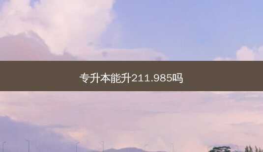 专升本能升211.985吗-第1张图片-天智网 专升本能升211.985吗-第1张图片-天智网