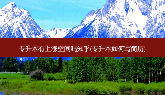 专升本有上涨空间吗知乎(专升本如何写简历)-第1张图片-天智网 专升本有上涨空间吗知乎(专升本如何写简历)-第1张图片-天智网