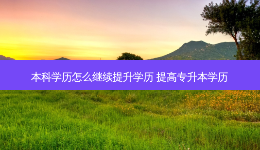本科学历怎么继续提升学历 提高专升本学历-第1张图片-天智网 本科学历怎么继续提升学历 提高专升本学历-第1张图片-天智网