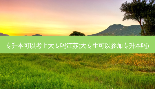 专升本可以考上大专吗江苏(大专生可以参加专升本吗)-第1张图片-天智网 专升本可以考上大专吗江苏(大专生可以参加专升本吗)-第1张图片-天智网