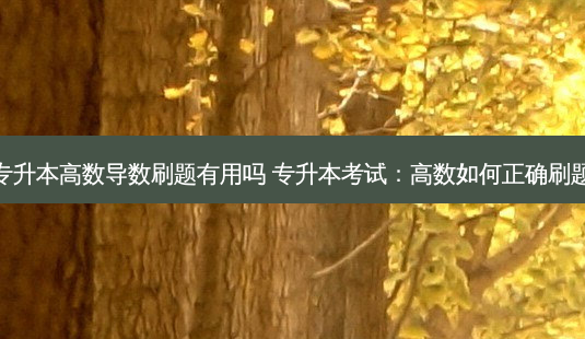 专升本高数导数刷题有用吗 专升本考试：高数如何正确刷题-第1张图片-汇成专升本网